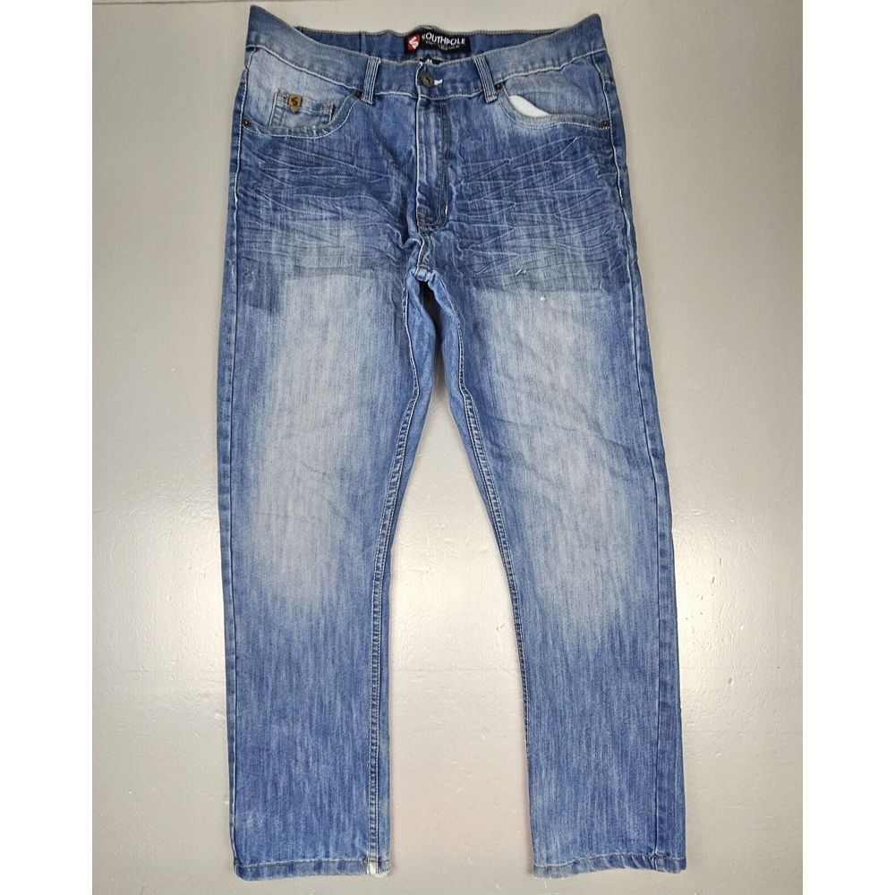 Southpole Jeans Mens 36x33. Y2k Hip-Hop Blue Straight‎ Leg Denim.